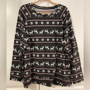 Christmas Reindeer Fair Isle Patterned Top